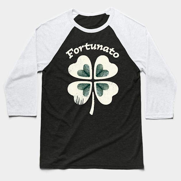 Fortunato Emblem - Distressed Four-Leaf Graphic Design Baseball T-Shirt by star trek fanart and more